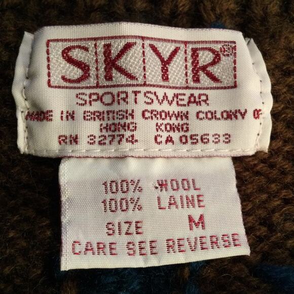Vtg SKYR 100% wool crew neck sweater M - Picture 2 of 4